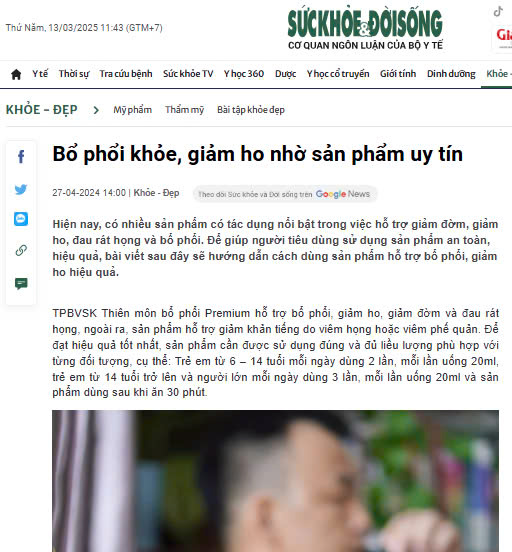 thiên môn bổ phổi