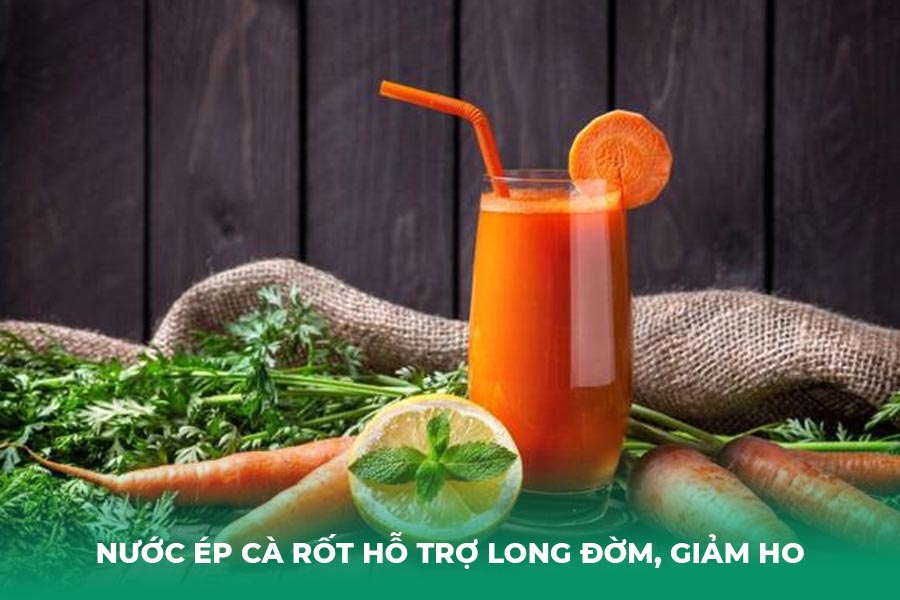 Nước ép cà rốt hỗ trợ long đờm, giảm ho