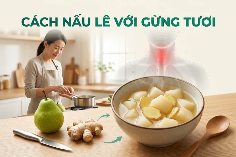Cách Nấu Lê Với Gừng Tươi