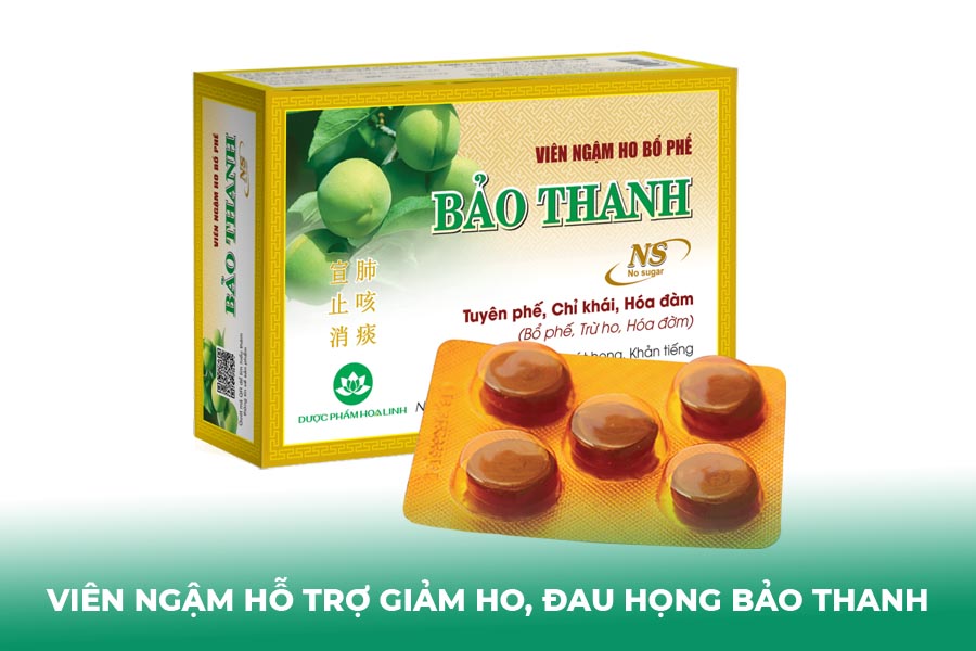 Viên ngậm hỗ trợ giảm ho, đau họng Bảo Thanh