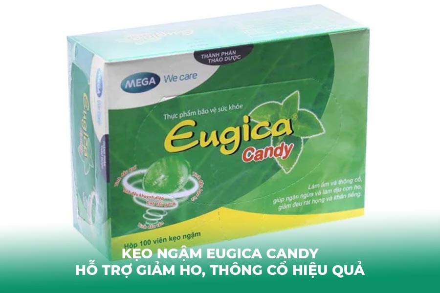 Kẹo ngậm Eugica Candy hỗ trợ giảm ho, thông cổ hiệu quả