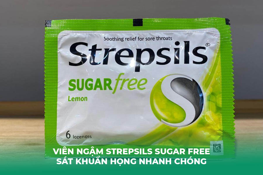Viên ngậm Strepsils Sugar Free – Sát khuẩn họng nhanh chóng