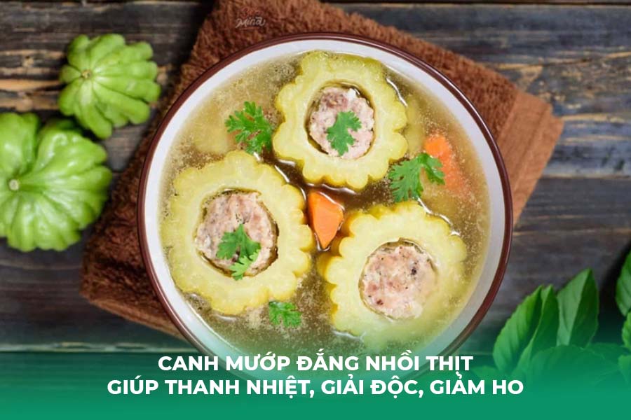Canh mướp đắng nhồi thịt giúp thanh nhiệt, giải độc, giảm ho