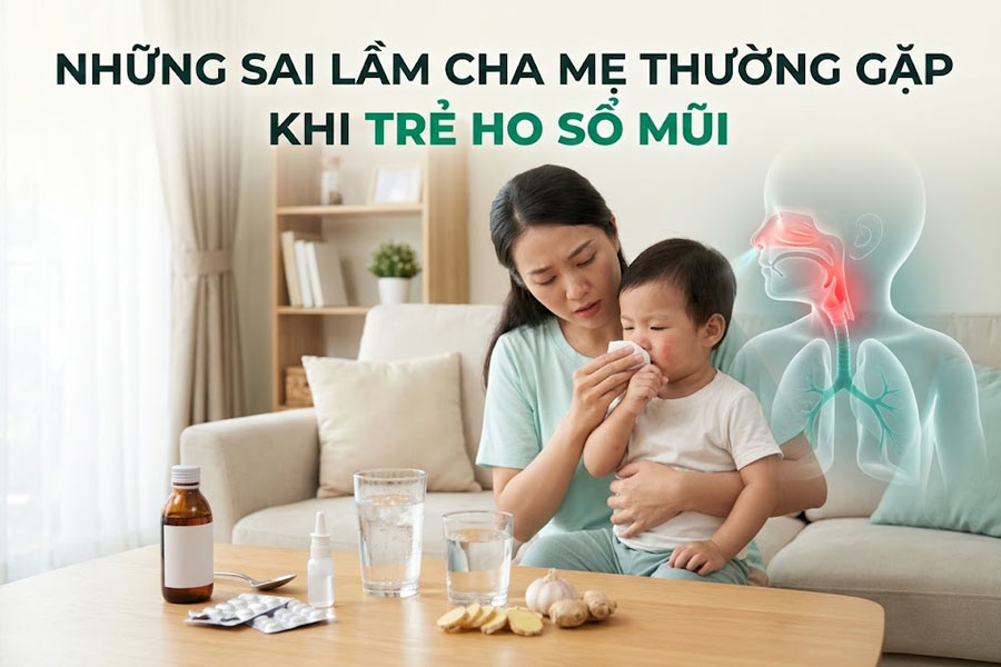 Những Sai Lầm Cha Mẹ Thường Gặp Khi Trẻ Ho Sổ Mũi