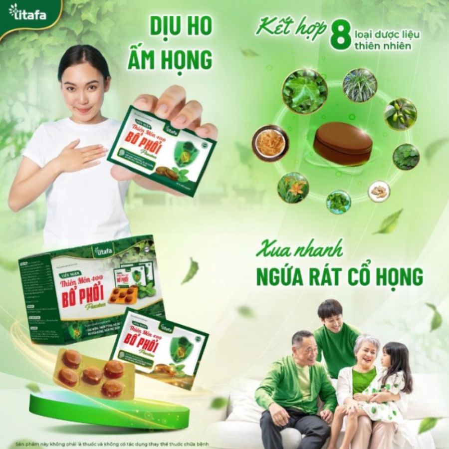 Tổng quan về Viên Ngậm Thiên Môn 400 Bổ Phổi Premium
