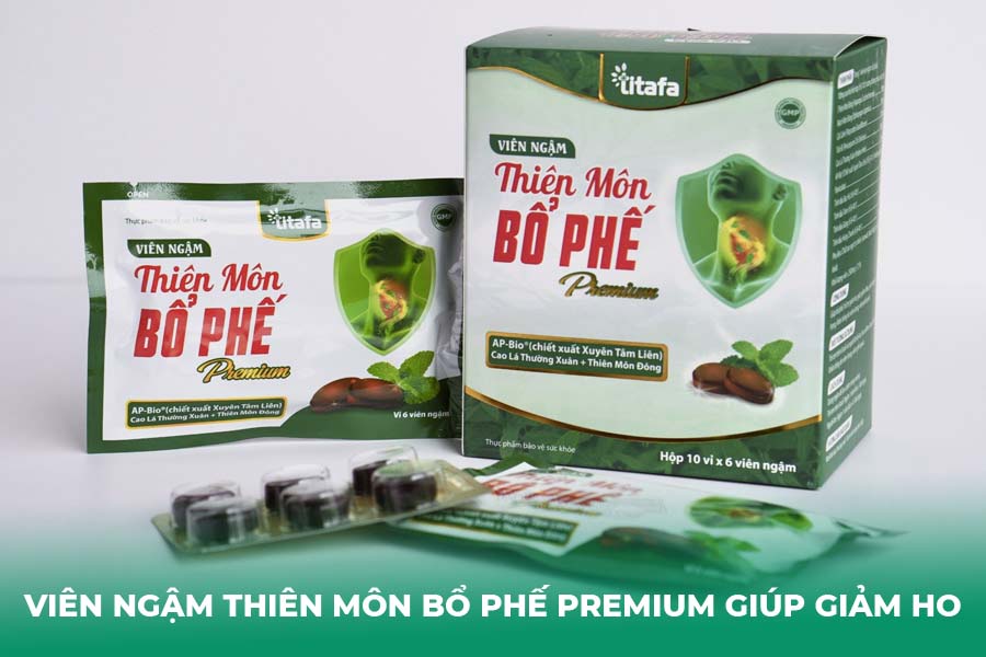 Viên ngậm Thiên Môn Bổ Phế Premium hỗ trợ giảm ho
